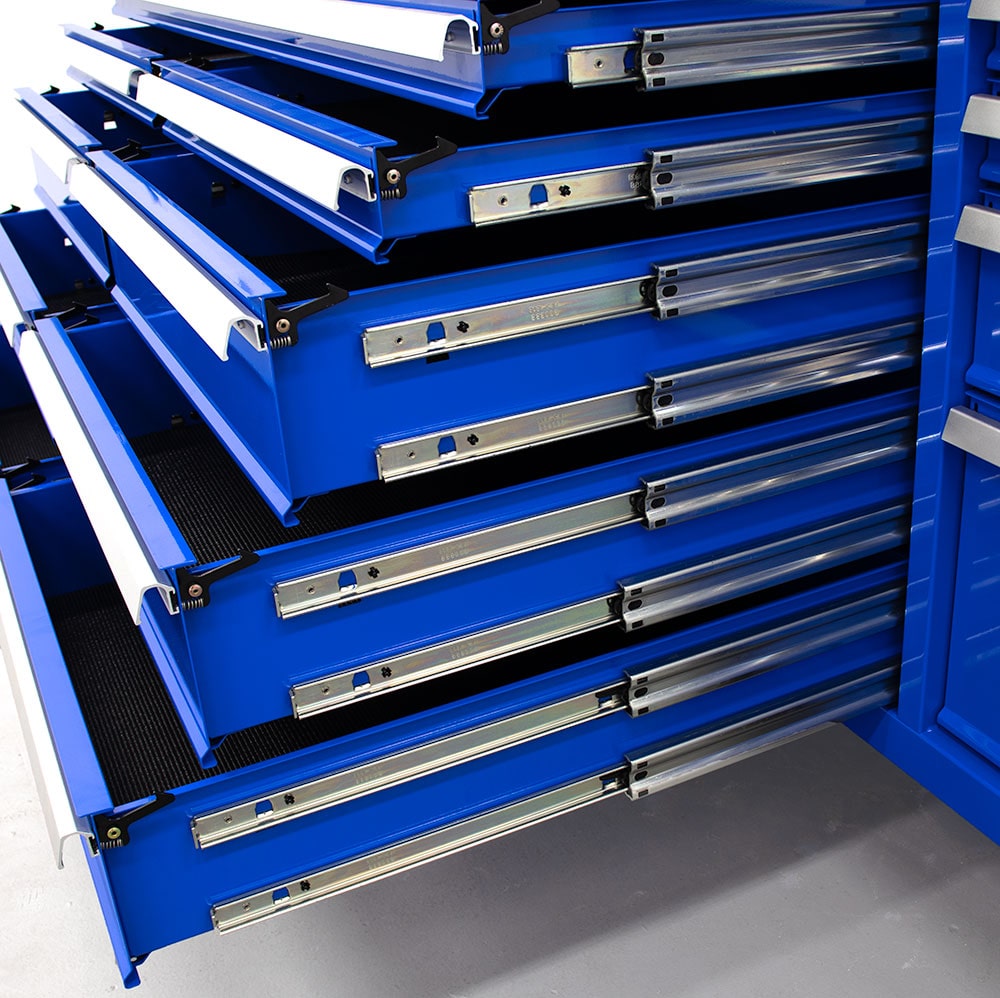Tool Vault Elite XL 84” 23Drawer Roller with Hutch and Side Locker