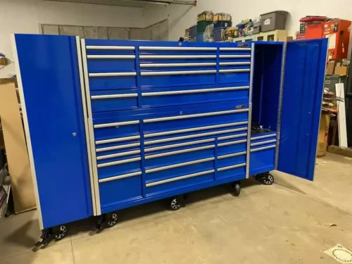 Tool Vault Elite 72" 36 Drawer Roller Cabinet w/ Top Chest and 2 Side Lockers photo review