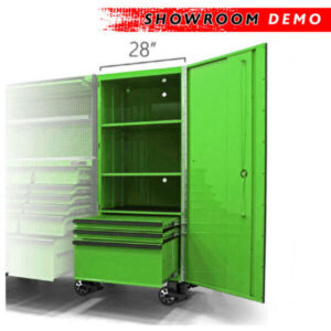 Tool Vault 28" XL 3 Drawer Side Cabinet w/ Spring Loaded Casters (SHOWROOM DEMO: Lime Green)