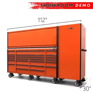 Tool Vault Elite XL 84” 23-Drawer Roller Cabinet with Hutch and Side Locker (SHOWROOM DEMO: ORANGE)